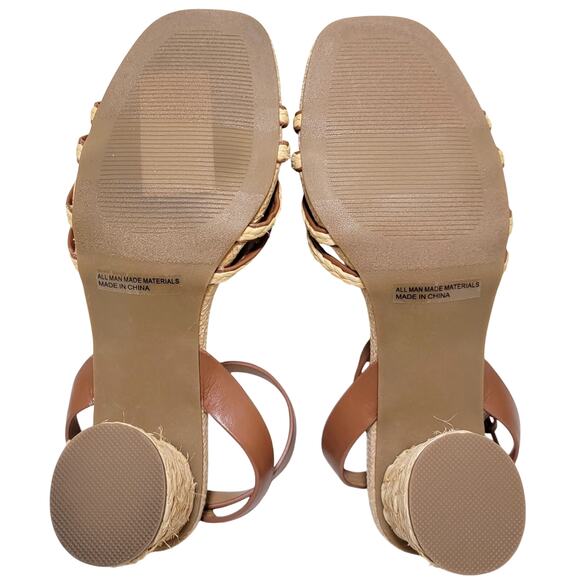 Dolce Vita Women Fleetwood Ankle Strap Sandals Size US 8.5 Tan Brown Woven - Picture 4 of 5
